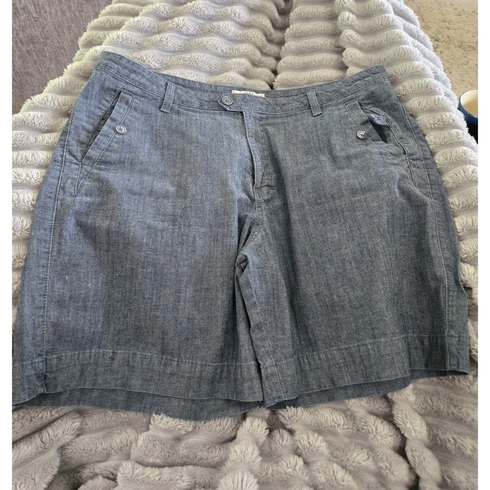 Lander & Co Blue Chambray Linen Blend Shorts Mens Size 38 Casual Summer